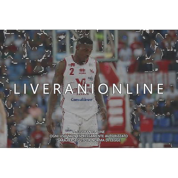 Lega Basket serie A 01/10/2017 V L Pallacanestro Pesaro - Germani Basket Brescia nella foto: Omogbo Emmanuel ©Claudio Zamagni/Agenzia Aldo Liverani Omogbo Emmanuel during basketball match between V L Pallacanestro Pesaro and Gremani Basket Brescia at Adriatic Arena in Pesaro on October 1 2017 photo credit by Claudio Zamagni/Aldo Liverani Photo Agency