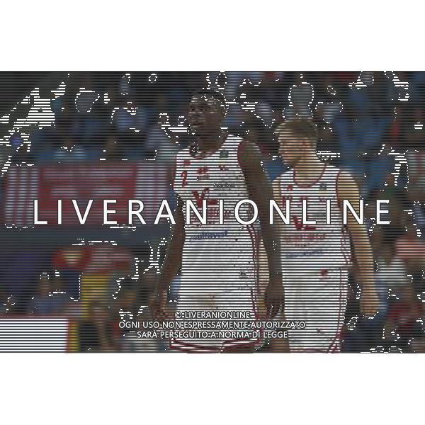 Lega Basket serie A 01/10/2017 V L Pallacanestro Pesaro - Germani Basket Brescia nella foto: Omogbo Emmanuel ©Claudio Zamagni/Agenzia Aldo Liverani Omogbo Emmanuel during basketball match between V L Pallacanestro Pesaro and Gremani Basket Brescia at Adriatic Arena in Pesaro on October 1 2017 photo credit by Claudio Zamagni/Aldo Liverani Photo Agency