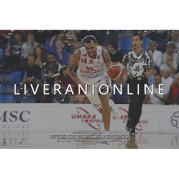 Lega Basket serie A 01/10/2017 V L Pallacanestro Pesaro - Germani Basket Brescia nella foto: Dallas Moore ©Claudio Zamagni/Agenzia Aldo Liverani Dallas Moore during basketball match between V L Pallacanestro Pesaro and Gremani Basket Brescia at Adriatic Arena in Pesaro on October 1 2017 photo credit by Claudio Zamagni/Aldo Liverani Photo Agency