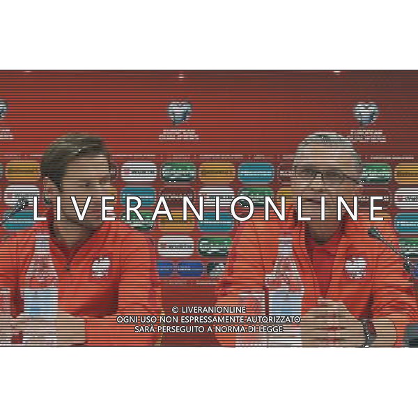 04.10.2017 ERYWAN, ARMENIA (YEREWAN, ARMENIA PILKA NOZNA (FOOTBALL) ELIMINACJE MISTRZOSTW SWIATA FIFA 2018 (WORLD CUP 2018 QUALIFICATION) OFICJALNA KONFERENCJA REPREZENTACJI POLSKI W ERYWANIU PRZED MECZEM Z ARMENIA NZ GRZEGORZ KRYCHOWIAK, ADAM NAWALKA - TRENER, HEAD COACH, SELEKCJONER FOTO LUKASZ GROCHALA/CYFRASPORT / NEWSPIX.PL --- Newspix.pl AG ALDO LIVERANI SAS ONLY ITALY *** Local Caption *** www.newspix.pl mail us: info@newspix.pl call us: 0048 022 23 22 222 --- Polish Picture Agency by Ringier Axel Springer Poland