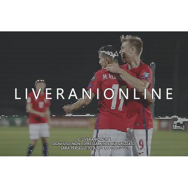 San Marino - Norvegia 05/10/2017 Qualificazioni europee per i mondiali FIFA 2018 nella foto:Mohamed Elyounoussi Stefan Johansen Â©Claudio Zamagni/Agenzia Aldo Liverani Mohamed Elyounoussi Stefan Johansen during European Qualifiers FIFA World Cup 2018 international soccer match group C between San Marino and Norway at San Marino Olympic Stadium on October 5 2017 photo credit by Claudio Zamagni/Aldo Liverani Photo Agency