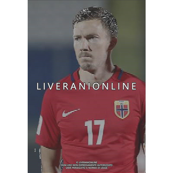 San Marino - Norvegia 05/10/2017 Qualificazioni europee per i mondiali FIFA 2018 nella foto: Martin Linnes ©Claudio Zamagni/Agenzia Aldo Liverani Martin Linnes during European Qualifiers FIFA World Cup 2018 international soccer match group C between San Marino and Norway at San Marino Olympic Stadium on October 5 2017 photo credit by Claudio Zamagni/Aldo Liverani Photo Agency