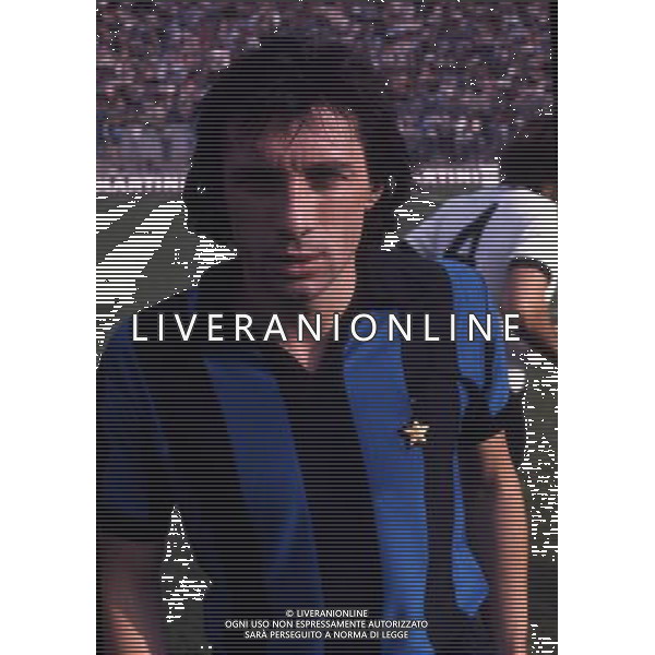 RETROSPETTIVA GIAMPIERO MARINI CALCIATORE NELLA FOTO GIAMPIERO MARINI CON LA MAGLIA DELL\'INTER AG ALDO LIVERANI SAS