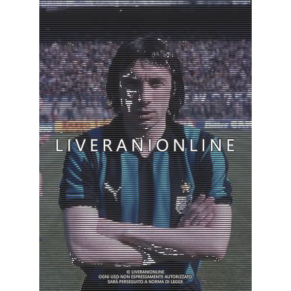 RETROSPETTIVA GIAMPIERO MARINI CALCIATORE NELLA FOTO GIAMPIERO MARINI CON LA MAGLIA DELL\'INTER AG ALDO LIVERANI SAS
