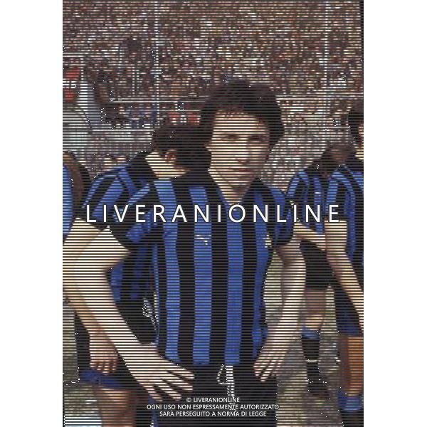 RETROSPETTIVA GIAMPIERO MARINI CALCIATORE NELLA FOTO GIAMPIERO MARINI CON LA MAGLIA DELL\'INTER AG ALDO LIVERANI SAS