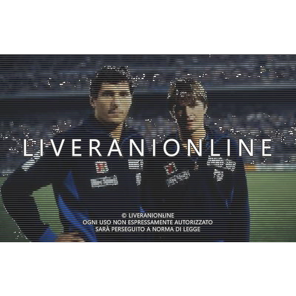 RETROSPETTIVA ALDO SERENA CALCIATORE NELLA FOTO ALDO SERENA CON GIANCARLO PASINATO ALL\'INTER AG ALDO LIVERANI SAS