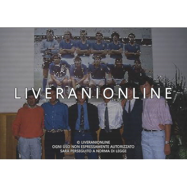 RETROSPETTIVA ALDO SERENA CALCIATORE NELLA FOTO GIANFRANCO MATTEOLI-GIANLUCA VIALLI-ROBERTO MANCINI-GIUSEPPE GIANNINI-GIOVANNI FRANCINI-ALDO SERENA AG ALDO LIVERANI SAS