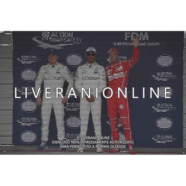 Pole for Lewis Hamilton (GBR) Mercedes AMG F1 W08, 2nd for Valtteri Bottas (FIN) Mercedes AMG F1 W08 and 3rd for Sebastian Vettel (GER) Ferrari. 07.10.2017. Formula 1 World Championship, Rd 16, Japanese Grand Prix, Suzuka, Japan, Qualifying Day. / AGENZIA ALDO LIVERANI SAS - ITALY ONLY EDITORIAL USE ONLY - Prove Ufficiali Qualifiche Gp F1 Giappone - Suzuka 7 ottobre 2017