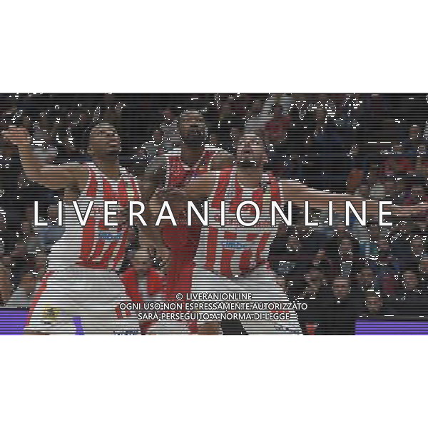 LBA Lega Basket Serie A 2017/2018 2a Giornata Milano - 08.10.2017 EA7 Emporio Armani Milano-Openjobmetis Varese Nella Foto:Okoye Stanley - Cain Tyler - Jefferson Cory /Ph.Vitez-Ag. Aldo Liverani