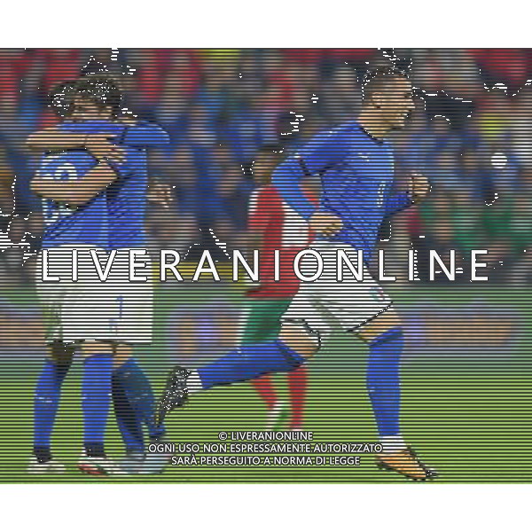 Amichevole Nazionali Under 21 Ferrara - 10.10.2017 Italia-Marocco Nella Foto:bonazzoli federico esulta /Ph.Vitez-Ag. Aldo Liverani