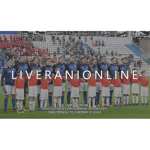 Amichevole Nazionali Under 21 Ferrara - 10.10.2017 Italia-Marocco Nella Foto:Italia Squadra durante l inno nazionale /Ph.Vitez-Ag. Aldo Liverani
