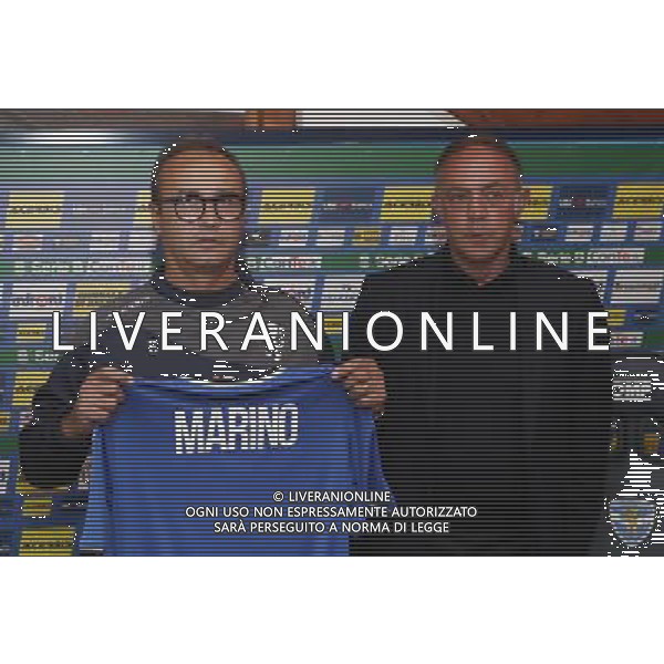 Marino e Castagnini,presentazione Pasquale Marino nuovo allenatore del Brescia Calcio ,Brescia 12 ottobre 2017. AG ALDO LIVERANI SAS