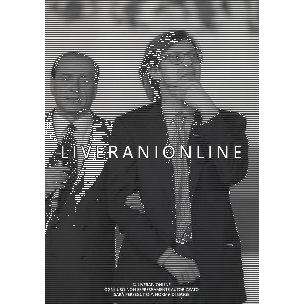 27-03 1996 MILANO FORZA ITALIA NELLA FOTO VITTORIO SGARBI E SILVIO BERLUSCONI AG ALDO LIVERANI SAS