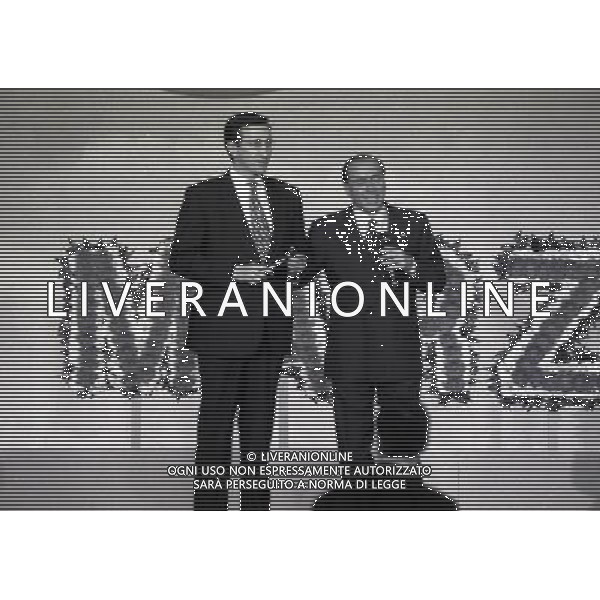 27-03 1996 MILANO FORZA ITALIA NELLA FOTO GIANFRANCO FINI E SILVIO BERLUSCONI AG ALDO LIVERANI SAS