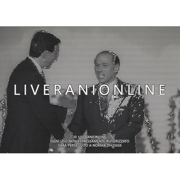 27-03 1996 MILANO FORZA ITALIA NELLA FOTO GIANFRANCO FINI E SILVIO BERLUSCONI AG ALDO LIVERANI SAS