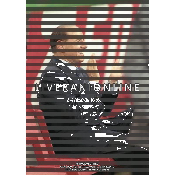 1999-2000 MILANO RETROSPETTIVA SILVIO BERLUSCONI NELLA FOTO SILVIO BERLUSCONI CON IL FIGLIO PIERSILVIO ALLO STADIO SAN SIRO AG ALDO LIVERANI SAS 