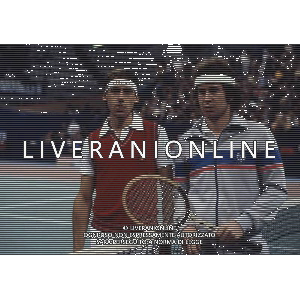 RETROSPETTIVA JOHN MC ENROE TENNIS NELLA FOTO JOHN MC ENROE CON IVAN LENDL AG ALDO LIVERANI SAS 