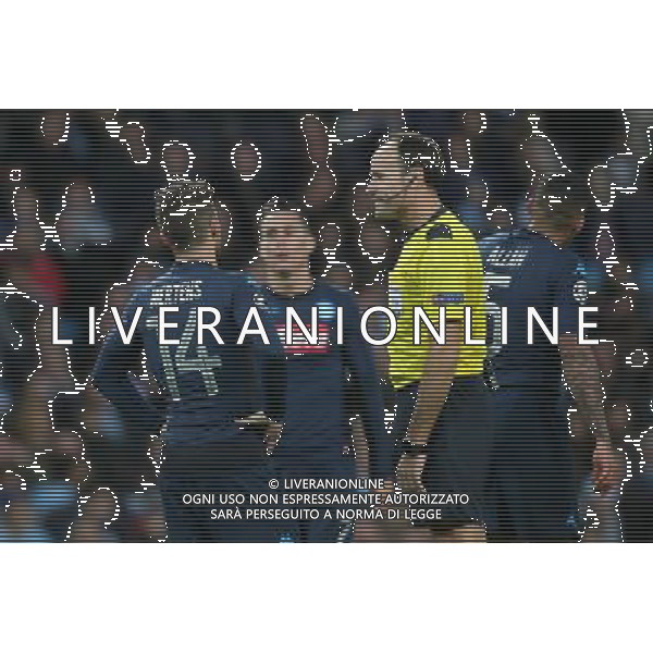MANCHESTER CITY - NAPOLI CHAMPIONS LEAGUE 17 OTTOBRE 2017 NELLA FOTO ARBITRO LAHOZ, MERTENS ©MOSCA / AGENZIA ALDO LIVERANI SAS
