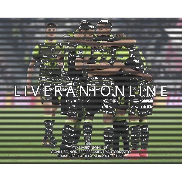 UEFA Champions League 2017/2018 Gruppo D Torino - 18.10.2017 Juventus-Sporting Lisbona Nella Foto: esultanza dei giocatori dello sporting lisbona che festeggiano dopo l\'autogol di alex sandro /Ph.Vitez-Ag. Aldo Liverani