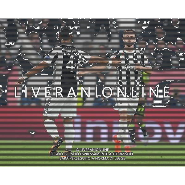 UEFA Champions League 2017/2018 Gruppo D Torino - 18.10.2017 Juventus-Sporting Lisbona Nella Foto: esultanza dopo il gol di miralem pjanic del 1-1 con benatia /Ph.Vitez-Ag. Aldo Liverani