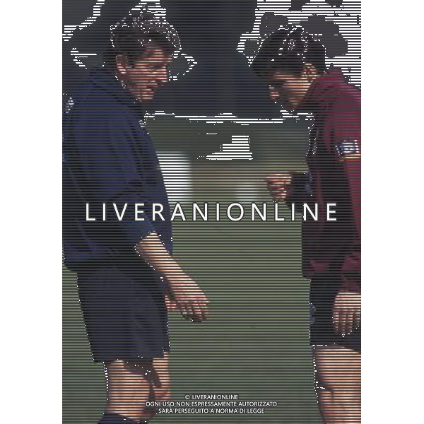 1996 RETROSPETTIVA ROY HODGSON ALLENATORE INTER NELLA FOTO ROY HODGSON CON JAVIER ZANETTI AG ALDO LIVERANI SAS