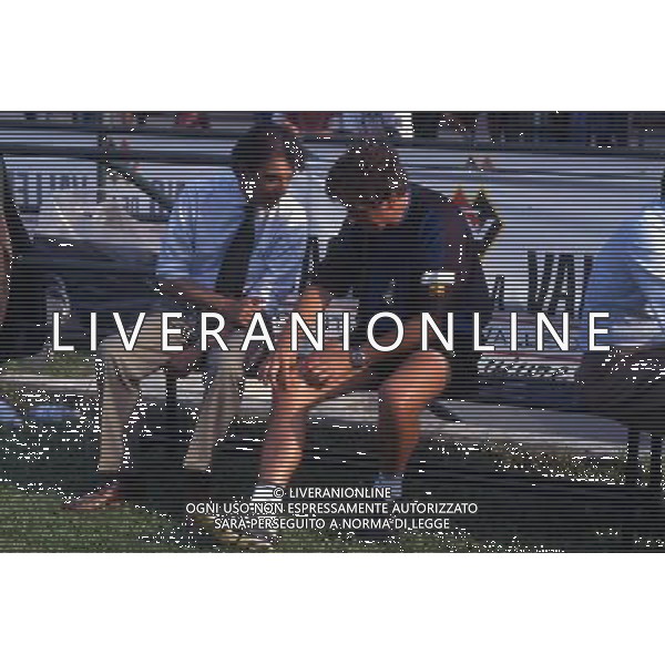 1996 RETROSPETTIVA ROY HODGSON ALLENATORE INTER NELLA FOTO ROY HODGSON CON MASSIMO MORATTI AG ALDO LIVERANI SAS