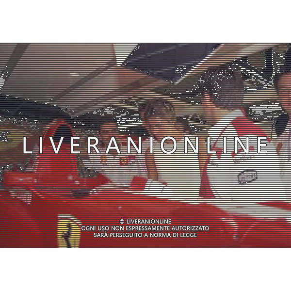 05-09-1997 GP MONZA F1â€¨NELLA FOTO ALESSANDRO COSTACURTA E LA MOGLIE MARTINA COLOMBARI NEI BOXâ€¨AG ALDO LIVERANI SASâ€¨
