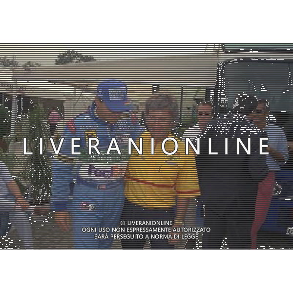 07-09 1997 GP MONZA F1 NELLA FOTO RUBENS BARRICHELLO CON EDDIE JORDAN AG ALDO LIVERANI SAS