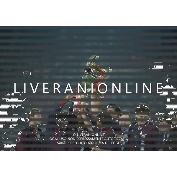 24-05-1995 VIENNA FINALE DI CHAMPIONS LEAGUE MILAN AJAX 0-1 NELLA FOTO LA SQUADRA DELL\'AJAX VINCE LA COPPA DEI CAMPIONI AG ALDO LIVERANI SAS