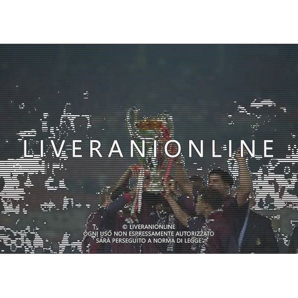 24-05-1995 VIENNA FINALE DI CHAMPIONS LEAGUE MILAN AJAX 0-1 NELLA FOTO I GIOCATORI DELL\'AJAX CON LA COPPA DEI CAMPIONI AG ALDO LIVERANI SAS