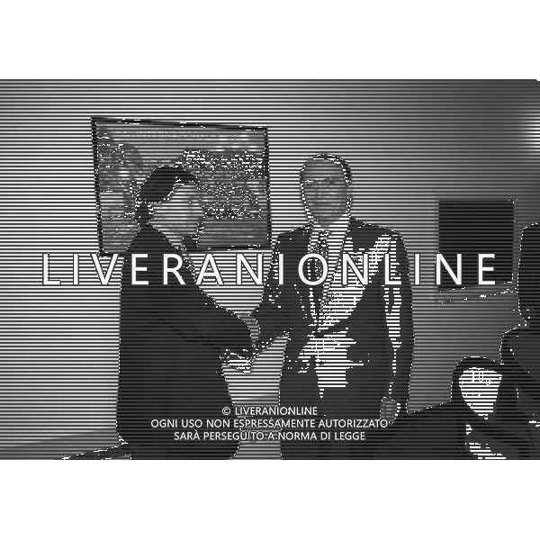 1993-1994 PRESENTAZIONE DEL NUOVO ALLENATO DELL\'INTER GIAMPIERO MARINI NELLA FOTO GIAMPIERO MARINI CON ERNSTO PELLEGRINI AG ALDO LIVERANI SAS