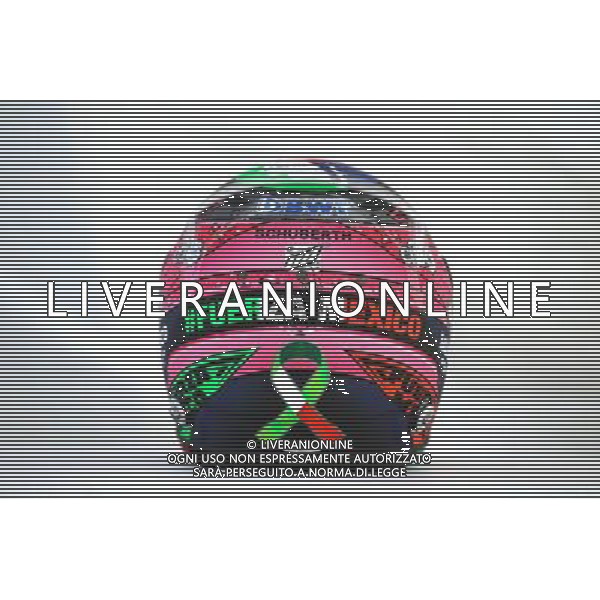 The helmet of Sergio Perez (MEX) Sahara Force India F1. 25.10.2017. Formula 1 World Championship, Rd 18, Mexican Grand Prix, Mexico City, Mexico, Preparation Day. / AGENZIA ALDO LIVERANI SAS - ITALY ONLY EDITORIAL USE ONLY
