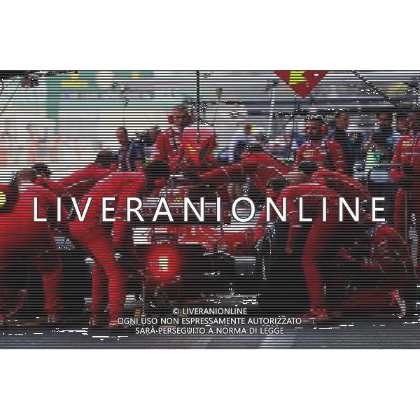 Sebastian Vettel (GER) Ferrari SF70H practices a pit stop. AG ALDO LIVERANI SAS ONLY ITALY