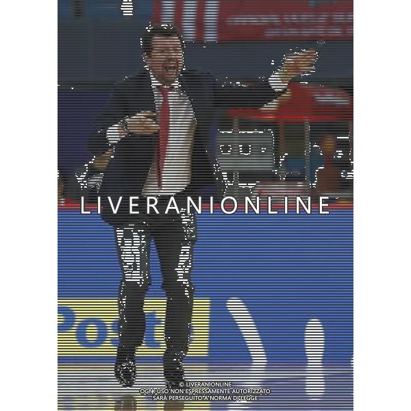 Lega Basket serie A Victoria Libertas Pesaro - Vanoli Basket Cremona 29/10/2017 nella foto: Coach Spiro Leka Â©Claudio Zamagni/Agenzia Aldo Liverani Coach Spiro Leka during basketball match between Victoria Libertas Pallacanestro Pesaro and Vanoli Basket Cremona at Adriatic Arena in Pesaro on October 29 2017 photo credit Claudio Zamagni/Aldo Liverani Photo Agency 