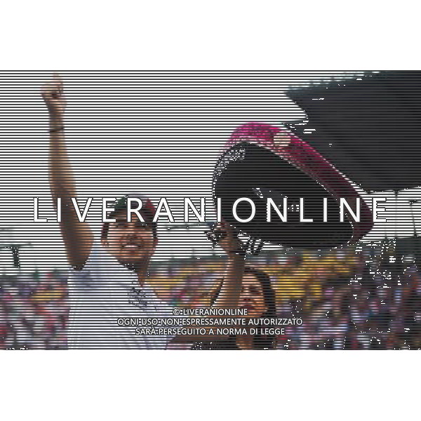 Sergio Perez (MEX) Sahara Force India F1 on the drivers parade. 29.10.2017. Formula 1 World Championship, Rd 18, Mexican Grand Prix, Mexico City, Mexico, Race Day. AG ALDO LIVERANI SAS ONLY ITALY