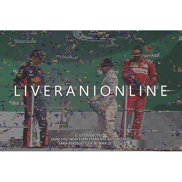 1st place Max Verstappen (NLD) Red Bull Racing RB13 with Valtteri Bottas (FIN) Mercedes AMG F1 W08 and Kimi Raikkonen (FIN) Ferrari SF70H. 29.10.2017. Formula 1 World Championship, Rd 18, Mexican Grand Prix, Mexico City, Mexico, Race Day. AG ALDO LIVERANI SAS ONLY ITALY