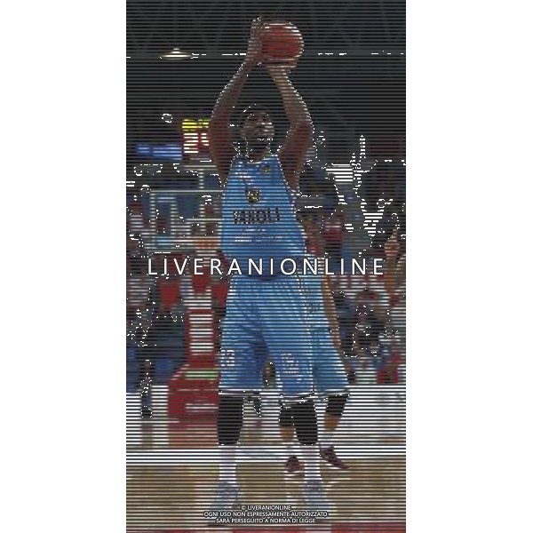 Lega Basket serie A Victoria Libertas Pesaro - Vanoli Basket Cremona 29/10/2017 nella foto: Melbourne Landon ©Claudio Zamagni/Agenzia Aldo Liverani Melbourne Landon during basketball match between Victoria Libertas Pallacanestro Pesaro and Vanoli Basket Cremona at Adriatic Arena in Pesaro on October 29 2017 photo credit Claudio Zamagni/Aldo Liverani Photo Agency 