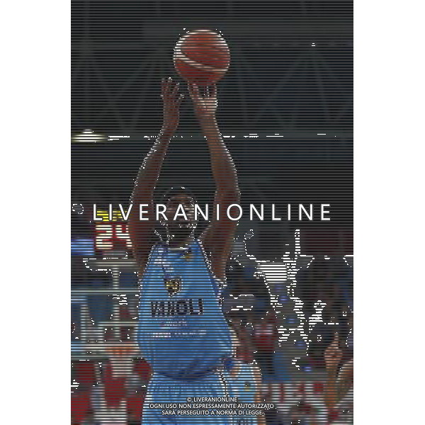 Lega Basket serie A Victoria Libertas Pesaro - Vanoli Basket Cremona 29/10/2017 nella foto: Melbourne Landon ©Claudio Zamagni/Agenzia Aldo Liverani Melbourne Landon during basketball match between Victoria Libertas Pallacanestro Pesaro and Vanoli Basket Cremona at Adriatic Arena in Pesaro on October 29 2017 photo credit Claudio Zamagni/Aldo Liverani Photo Agency 