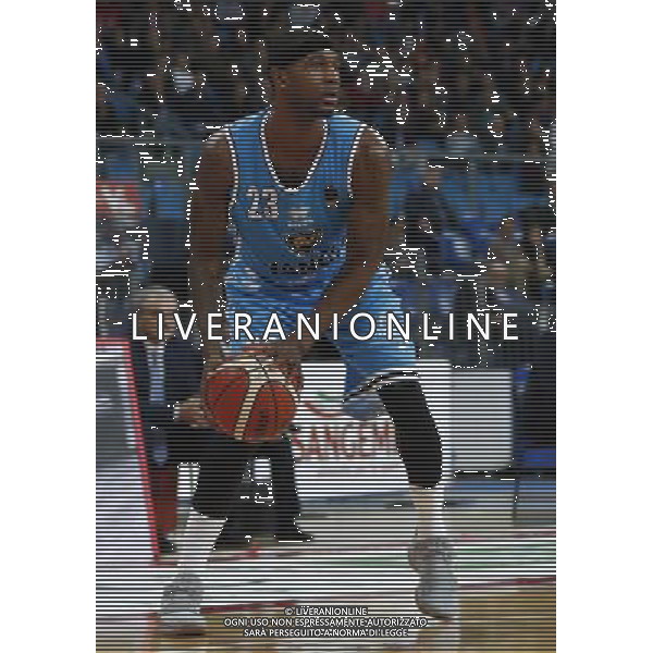 Lega Basket serie A Victoria Libertas Pesaro - Vanoli Basket Cremona 29/10/2017 nella foto: Melbourne Landon ©Claudio Zamagni/Agenzia Aldo Liverani Melbourne Landon during basketball match between Victoria Libertas Pallacanestro Pesaro and Vanoli Basket Cremona at Adriatic Arena in Pesaro on October 29 2017 photo credit Claudio Zamagni/Aldo Liverani Photo Agency 