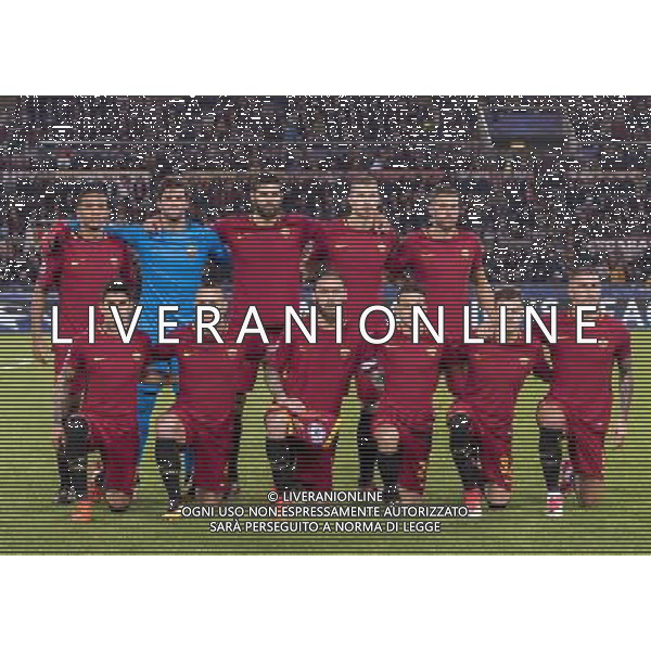 UEFA Champions League 2017/2018 Gruppo C Roma - 31.10.2017 Roma-Chelsea Nella Foto:Roma Squadra Formazione Juan Jesus,Alisson,Fazio,Dzeko,Strootman,Perotti,Nainggolan,De Rossi,Florenzi,El Shaarawy,Kolarov /Ph.Vitez-Ag. Aldo Liverani