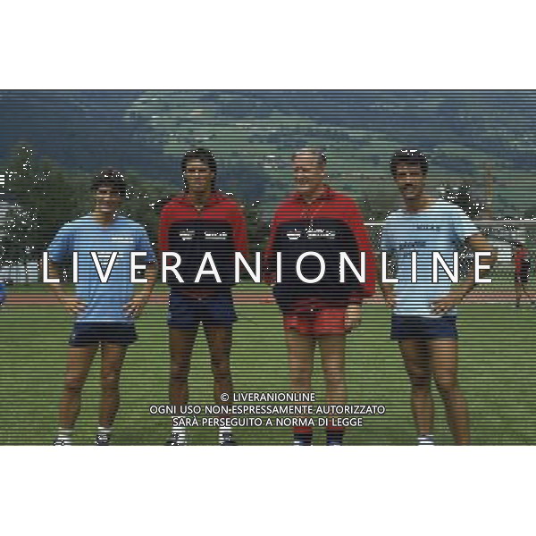 RETROSPETTIVA PAOLO ROSSI CALCIATORE NELLA FOTO PAOLO ROSSI CON MARK HATELEY-NILS LIEDHOLM E PIETRO PAOLO VIRDIS AG ALDO LIVERANI SAS