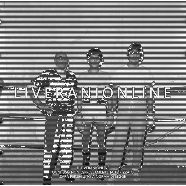 JUAN CARLOS DURAN, pugile argentino naturalizzato italiano - RETROSPETTIVA nella foto il figlio Alessandro e Massimiliano durante l\'allenamento in palestra a Ferrara nel 1980 ©ARCHIVIO / AGENZIA ALDO LIVERANI SAS 