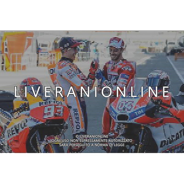 09.11.2017. Circuito Ricardo Tormo, Valencia, Spagna. Marc Marquez e Andrea Dovizioso. foto g.piazzolla-ag aldo liverani sas