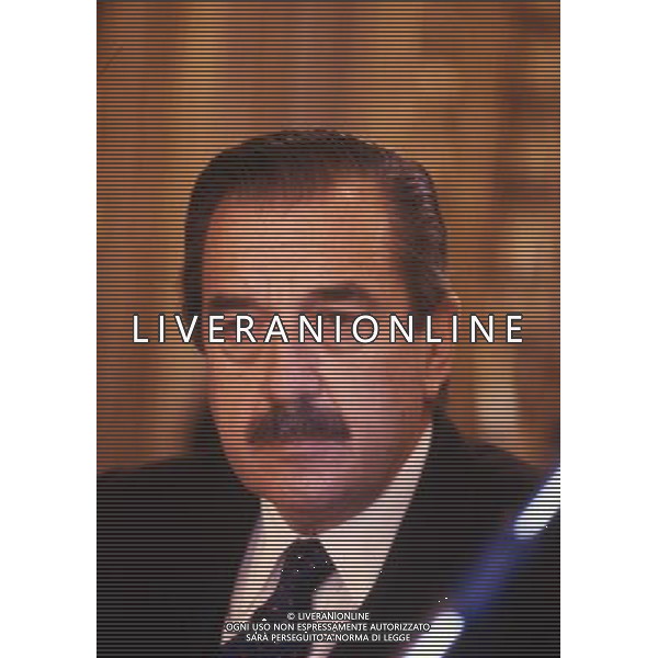 RETROSPETTIVA RAUL ALFONSIN PRESIDENTE DELL\'ARGENTINA NELLA FOTO RAUL ALFONSIN PRESIDENTE DELL\'ARGENTINA AG ALDO LIVERANI SAS