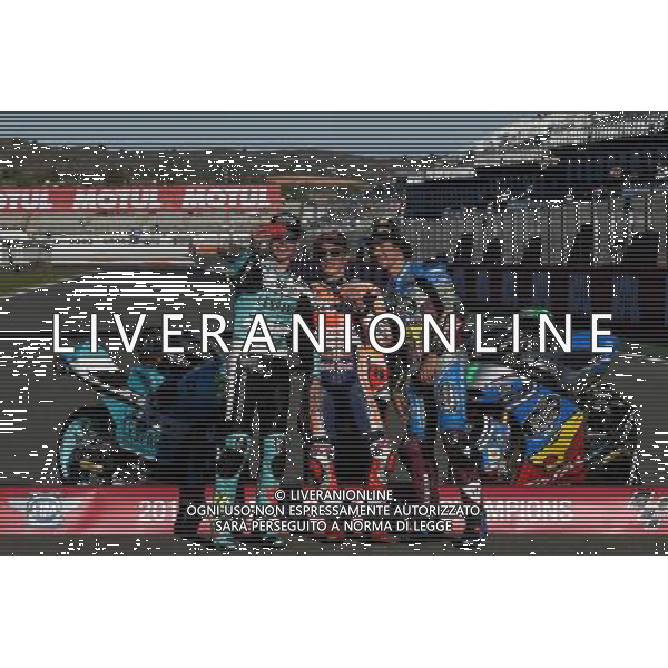 12.11.2017. Circuito Ricardo Tormo, Valencia, Spagna.Joan Mir, Marc Marquez e Franco Morbidelli FOTO G PIAZZOLLA-AG ALDO LIVERANI SAS