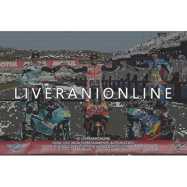 12.11.2017. Circuito Ricardo Tormo, Valencia, Spagna.Joan Mir, Marc Marquez e Franco Morbidelli FOTO G PIAZZOLLA-AG ALDO LIVERANI SAS