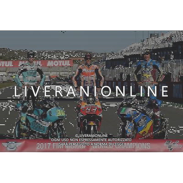 12.11.2017. Circuito Ricardo Tormo, Valencia, Spagna.Joan Mir, Marc Marquez e Franco Morbidelli FOTO G PIAZZOLLA-AG ALDO LIVERANI SAS