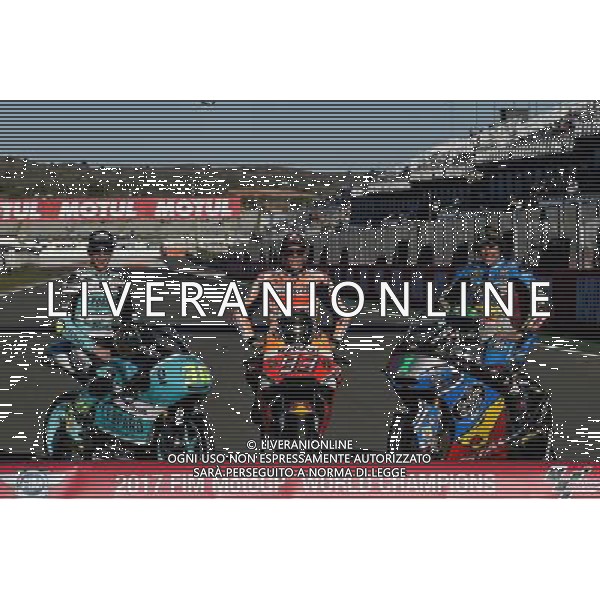 12.11.2017. Circuito Ricardo Tormo, Valencia, Spagna.Joan Mir, Marc Marquez e Franco Morbidelli FOTO G PIAZZOLLA-AG ALDO LIVERANI SAS