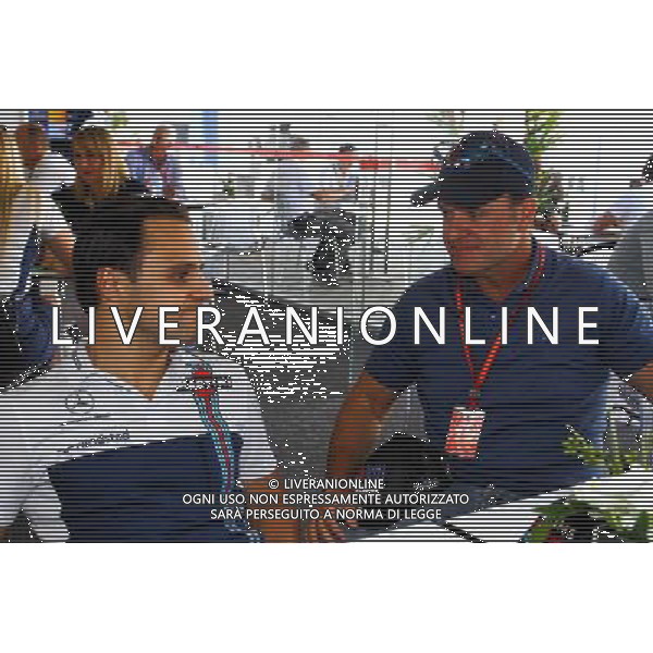 (L to R): Felipe Massa (BRA) Williams with Rubens Barrichello (BRA). 12.11.2017. Formula 1 World Championship, Rd 19, Brazilian Grand Prix, Sao Paulo, Brazil, Race Day. AG ALDO LIVERANI SAS ONLY ITALY