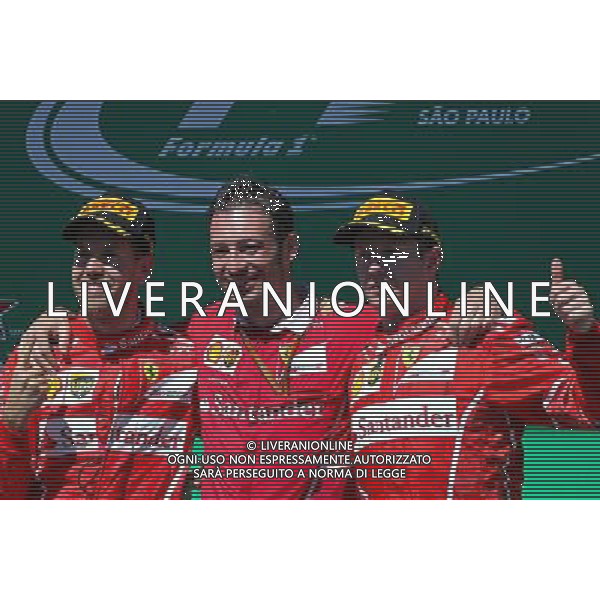Sebastian Vettel (GER) Scuderia Ferrari and Kimi Raikkonen (FIN) Scuderia Ferrari 12.11.2017. Formula 1 World Championship, Rd 19, Brazilian Grand Prix, Sao Paulo, Brazil, Race Day. AG ALDO LIVERANI SAS ONLY ITALY